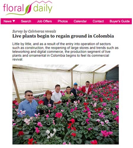 Colombian live plant sector is recovering after Covid-19