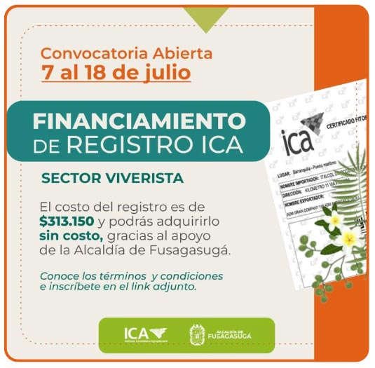 Convocatoria Registro ICA Fusagasugá